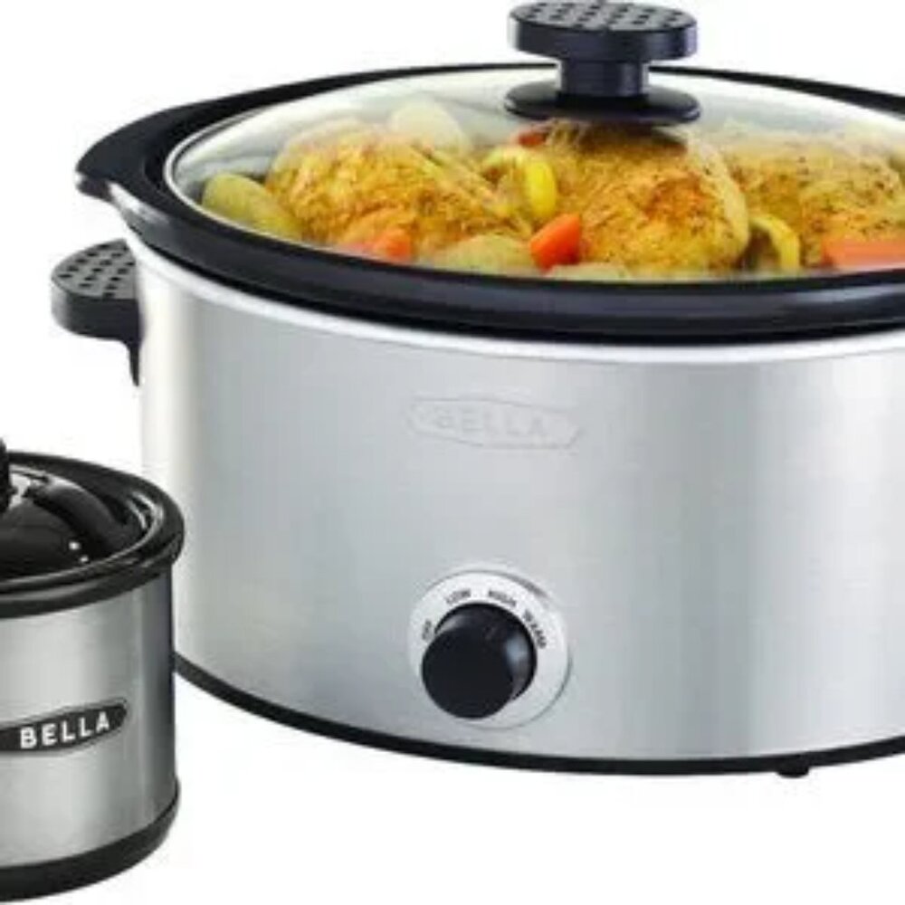 BELLA 5-qt. Slow Cooker with Dipper - Stainless Steel (brand new)
